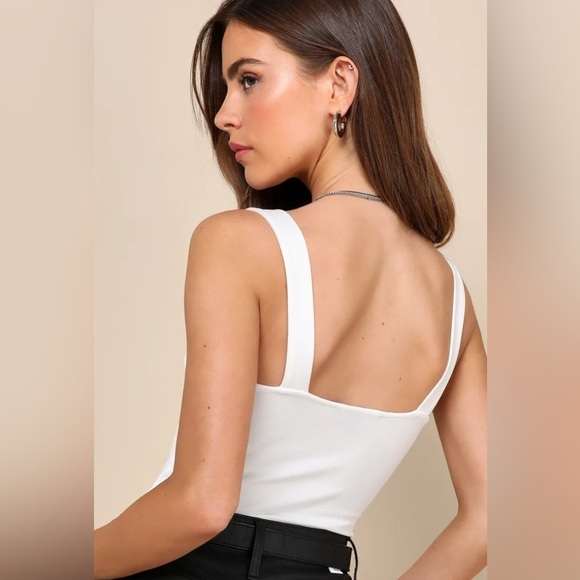 NWT LULUS Elegant White Women's Thong Bodysuit (S) - Picture 2 of 6
